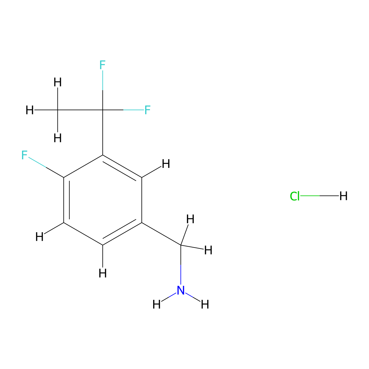 [3-(1,1-Difluoroethyl)-4-fluorophenyl]methanamine;hydrochloride molecular structure, CAS 3026728-76-4
