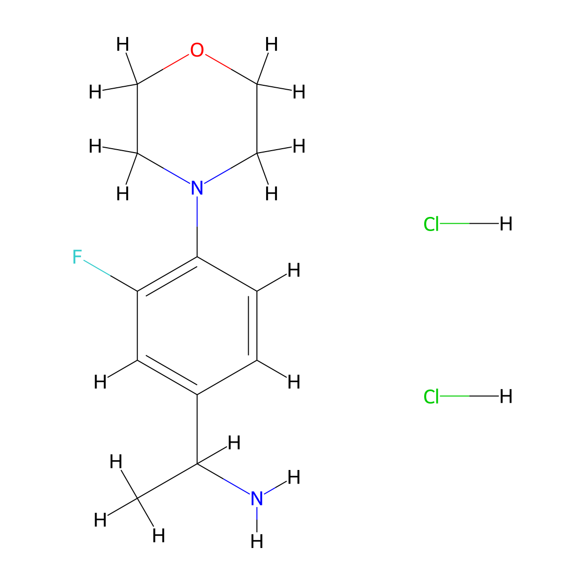 1-(3-Fluoro-4-morpholin-4-ylphenyl)ethanamine;dihydrochloride molecular structure, CAS 3026728-78-6