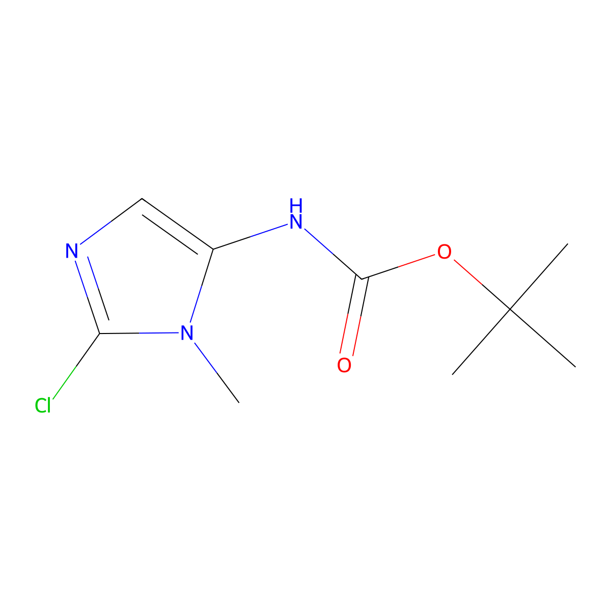 tert-butyl N-(2-chloro-3-methylimidazol-4-yl)carbamate molecular structure, CAS 3026728-82-2