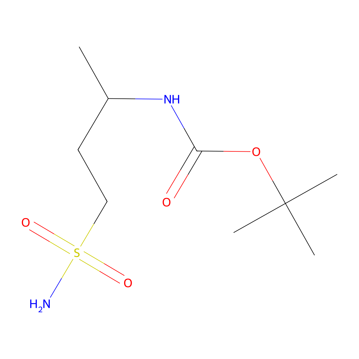 tert-butyl N-(4-sulfamoylbutan-2-yl)carbamate molecular structure, CAS 3026728-83-3