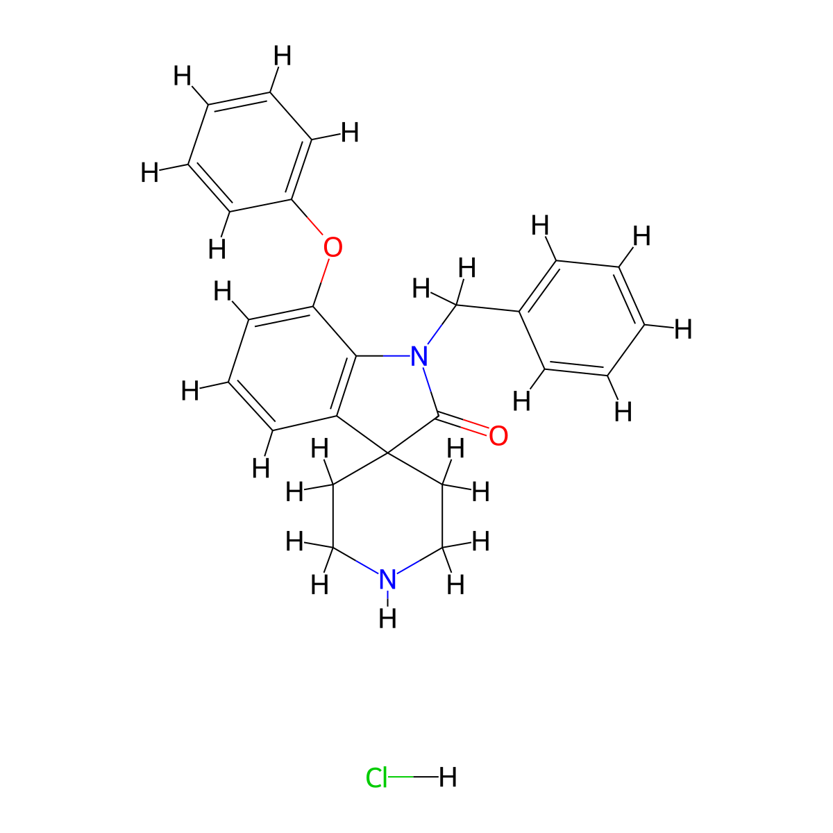 1-Benzyl-7-phenoxy-1,2-dihydrospiro[indole-3,4'-piperidin]-2-one hydrochloride molecular structure, CAS 3026728-88-8