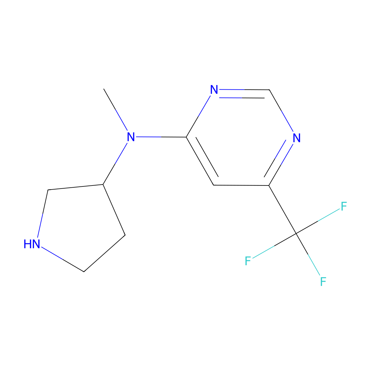 N-methyl-N-(pyrrolidin-3-yl)-6-(trifluoromethyl)pyrimidin-4-amine molecular structure, CAS 3026728-90-2