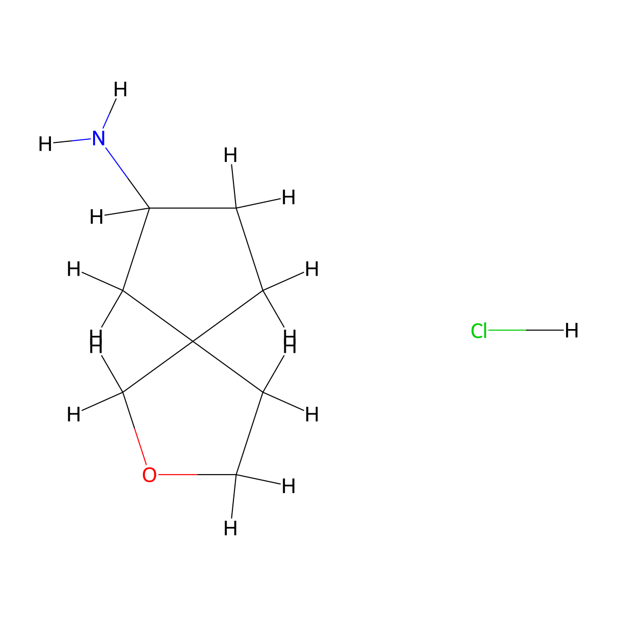 2-Oxaspiro[4.4]nonan-7-amine hydrochloride molecular structure, CAS 3026728-92-4