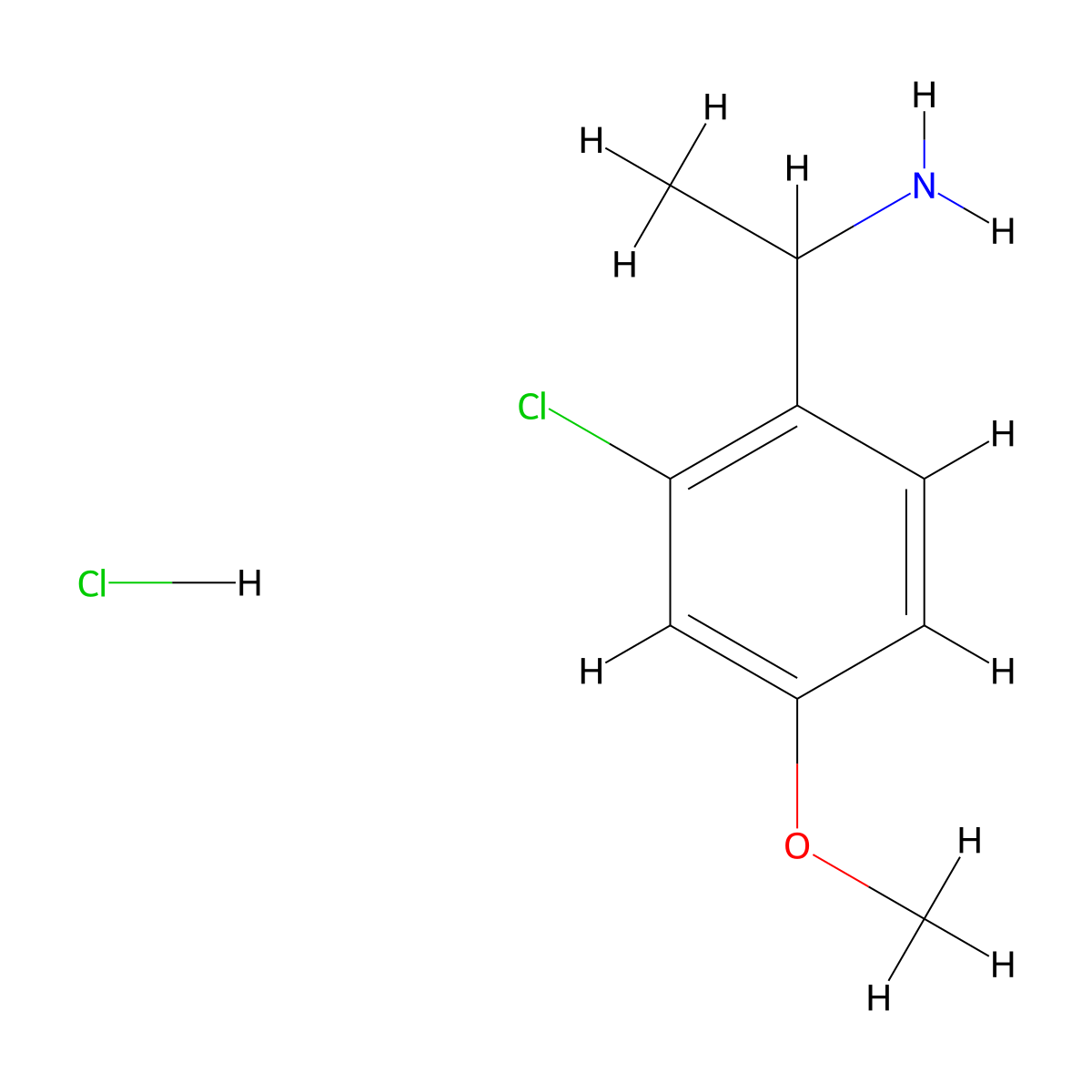1-(2-Chloro-4-methoxyphenyl)ethan-1-amine hydrochloride molecular structure, CAS 3026728-95-7