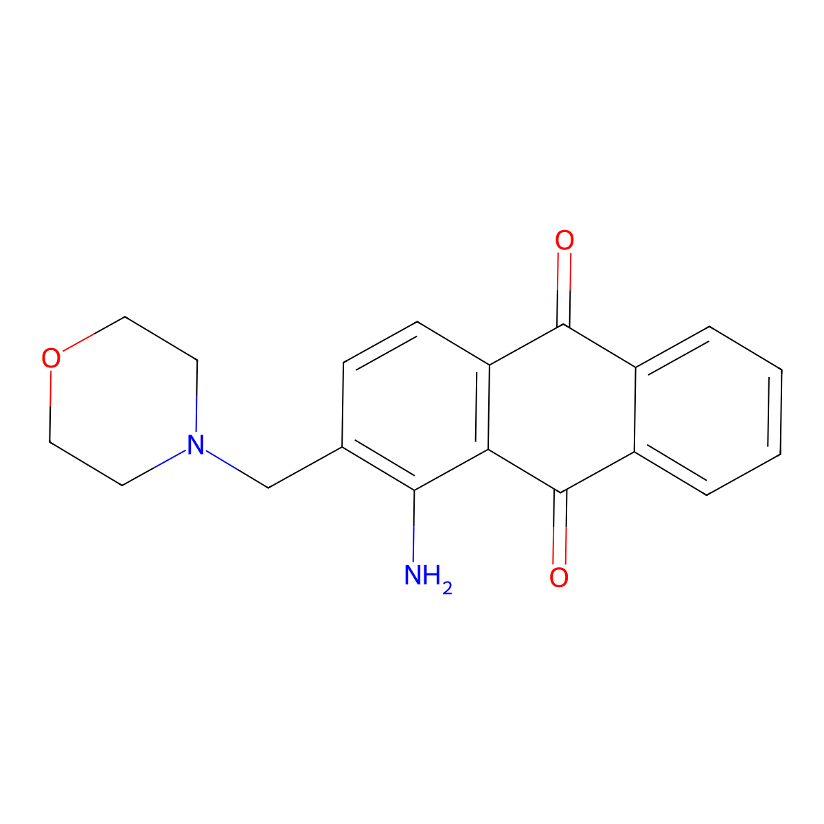 9,10-Anthracenedione, 1-amino-2-(4-morpholinylmethyl)- molecular structure, CAS 30269-28-4