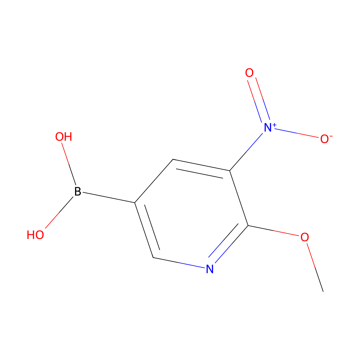 (6-Methoxy-5-nitropyridin-3-yl)boronic acid molecular structure, CAS 3026915-00-1