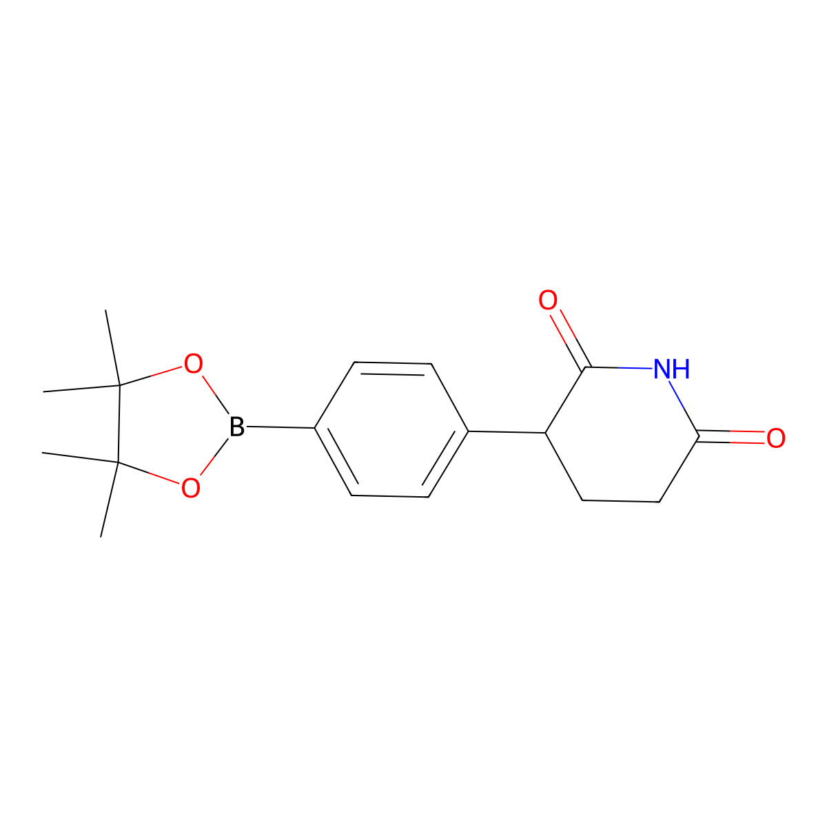 3-(4-(4,4,5,5-Tetramethyl-1,3,2-dioxaborolan-2-YL)phenyl)piperidine-2,6-dione molecular structure, CAS 3027262-96-7