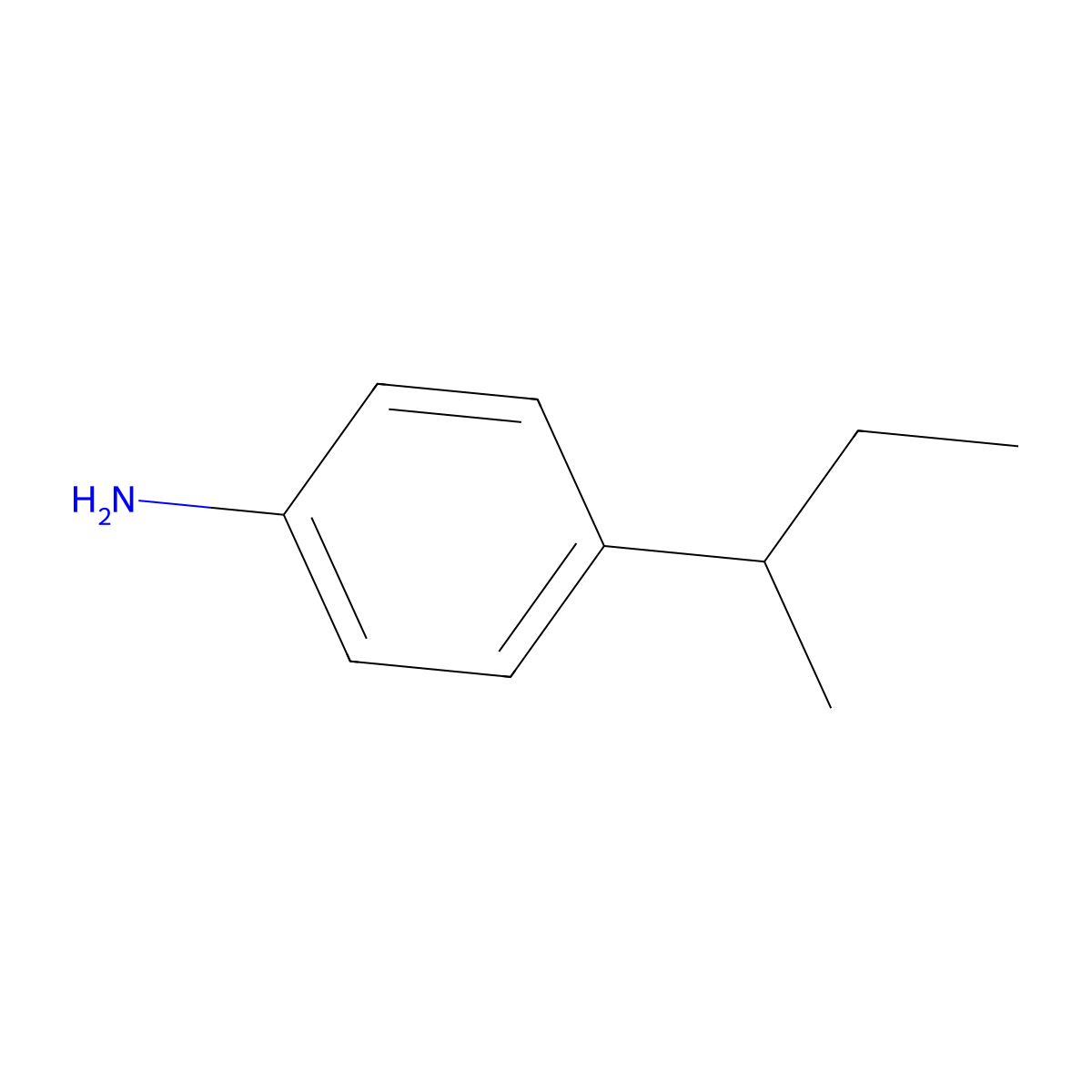 Benzenamine, 4-(1-methylpropyl)- molecular structure, CAS 30273-11-1