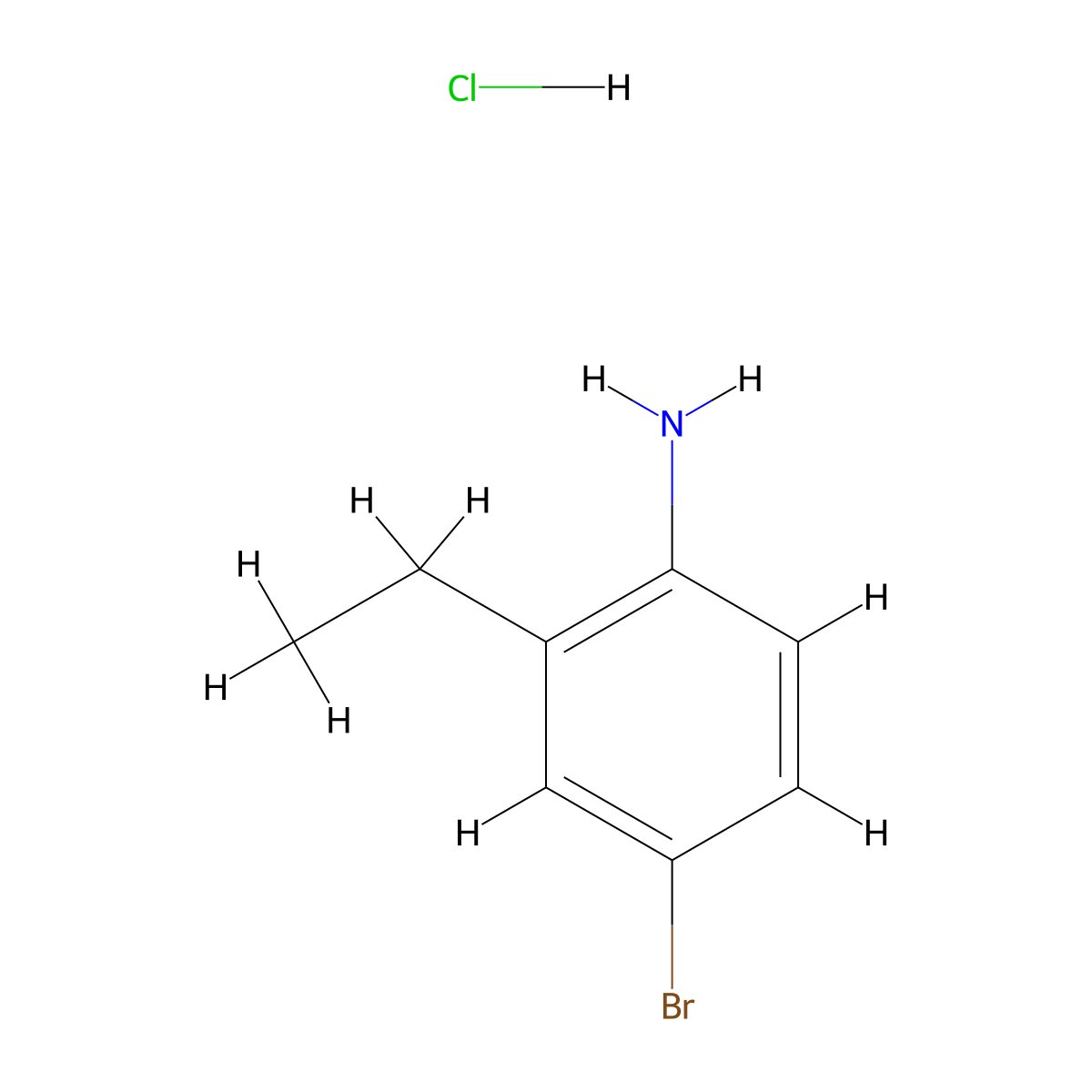 Benzenamine, 4-bromo-2-ethyl-, hydrochloride (1:1) molecular structure, CAS 30273-22-4