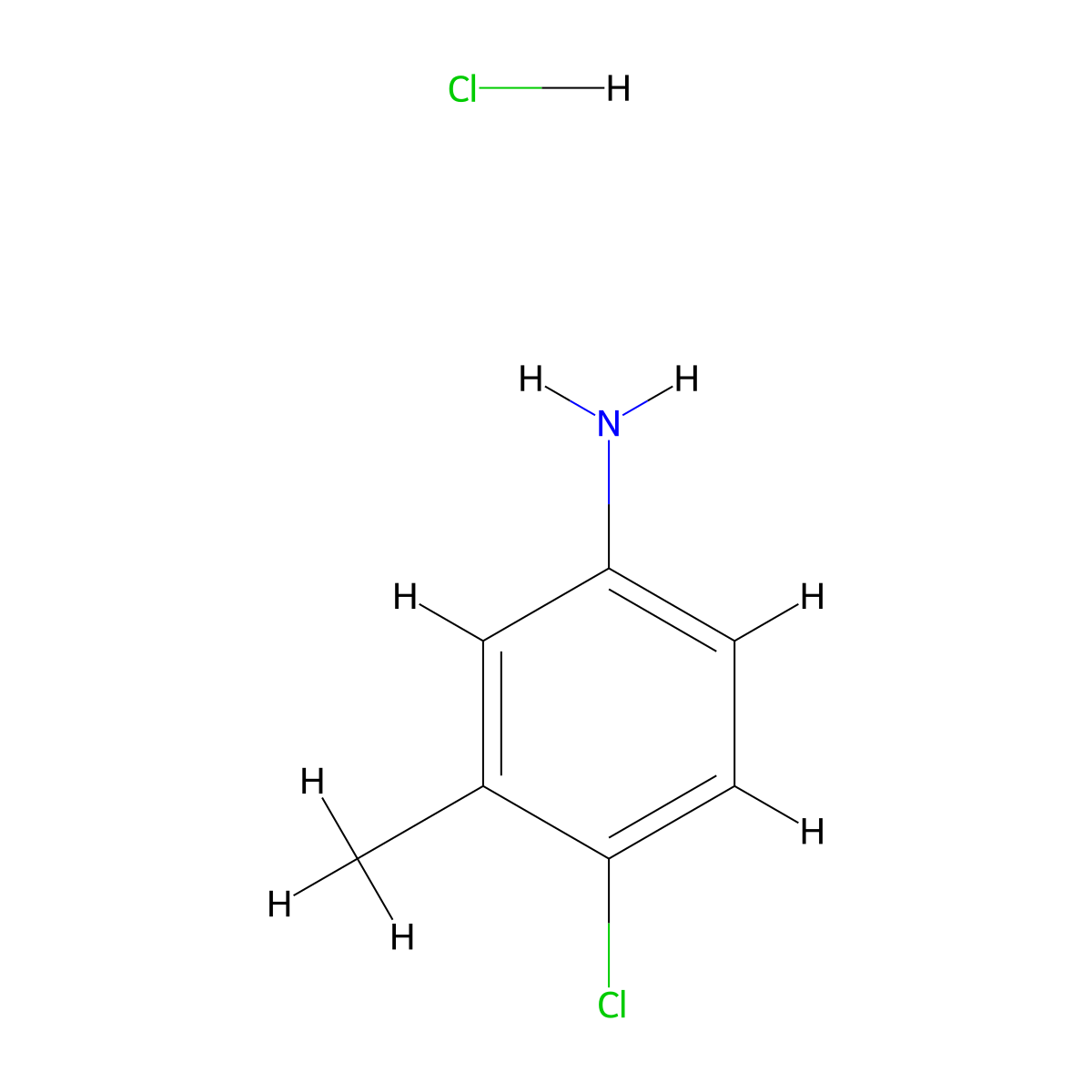 Benzenamine, 4-chloro-3-methyl-, hydrochloride (1:1) molecular structure, CAS 30273-23-5