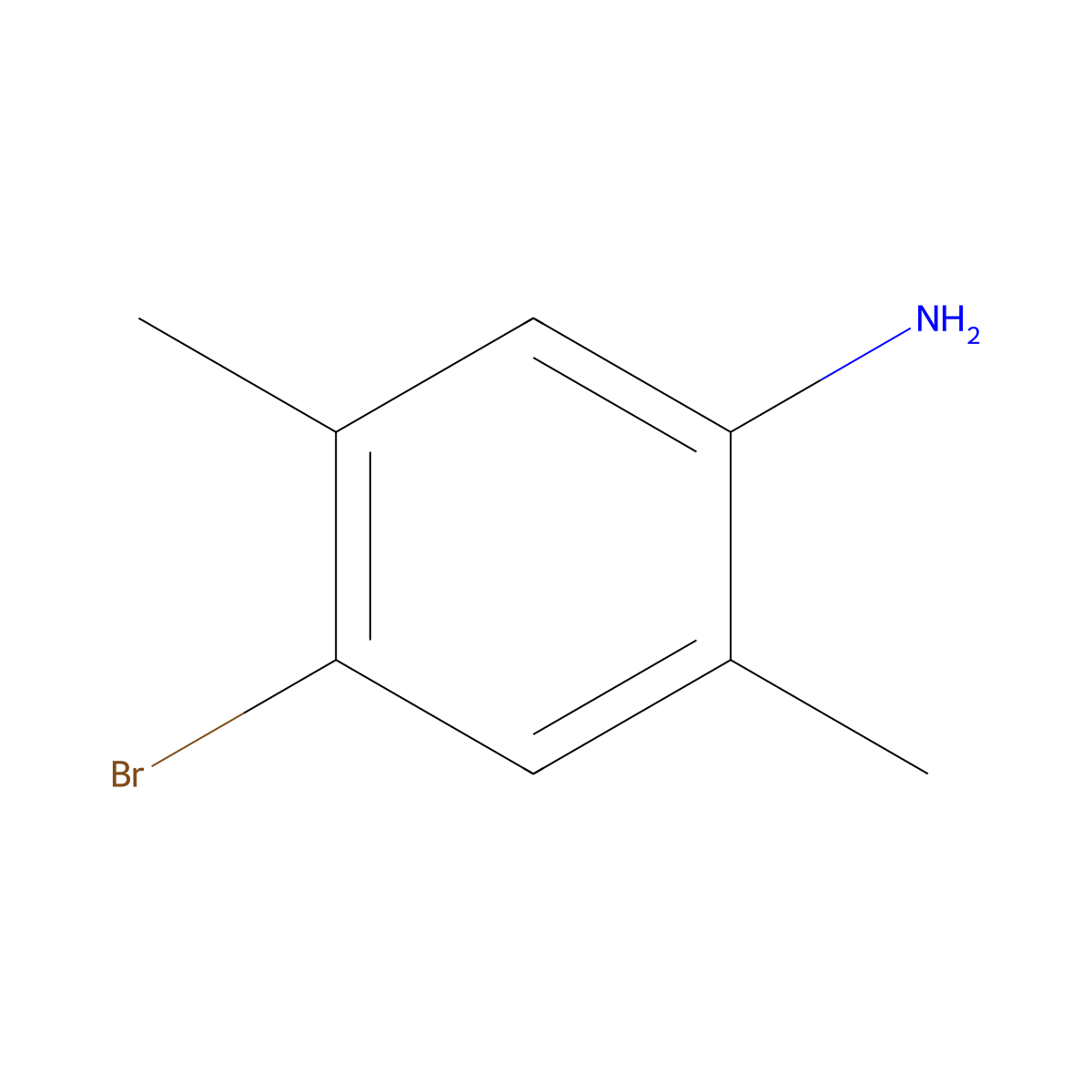 4-Bromo-2,5-dimethylaniline molecular structure, CAS 30273-40-6