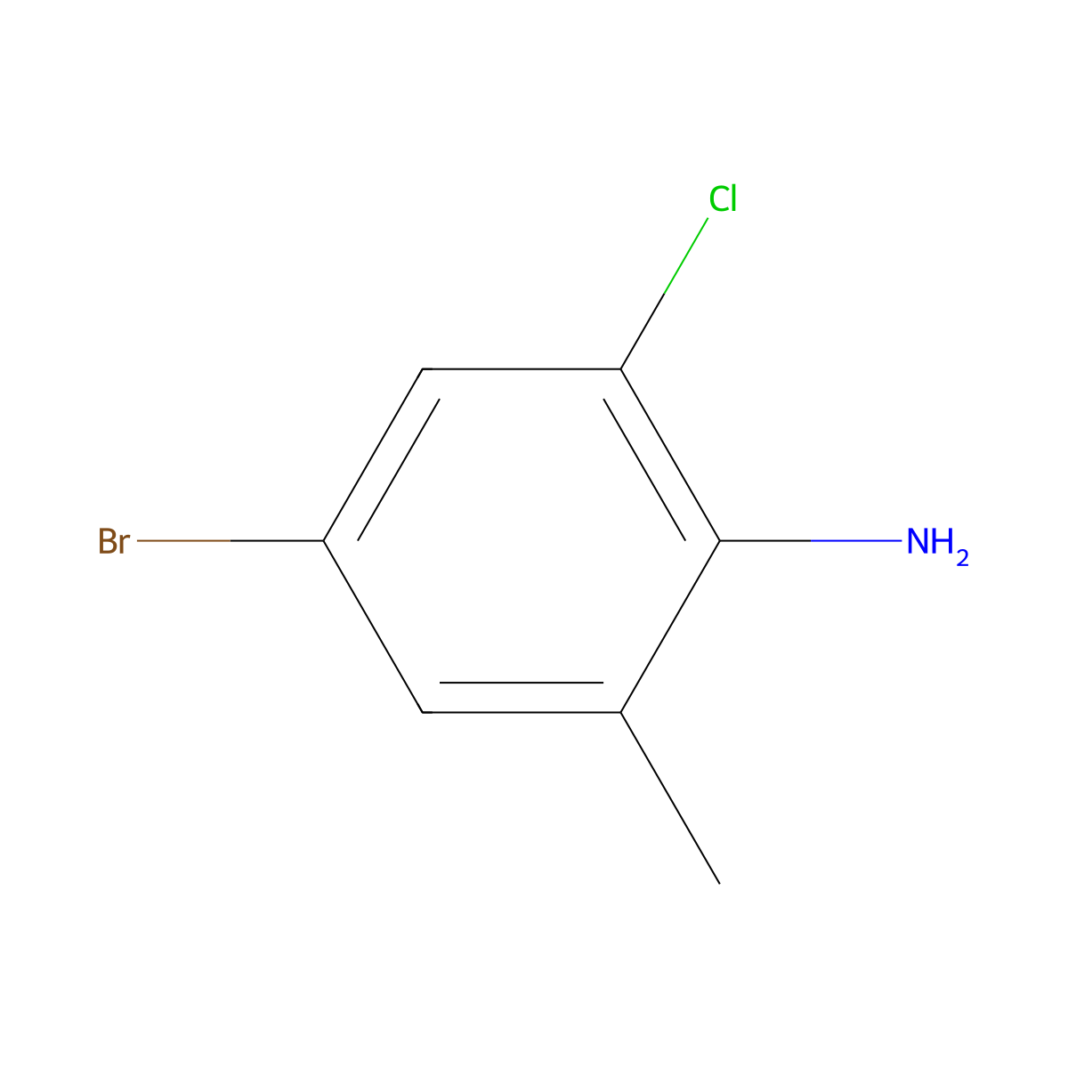 4-Bromo-2-chloro-6-methylaniline molecular structure, CAS 30273-42-8