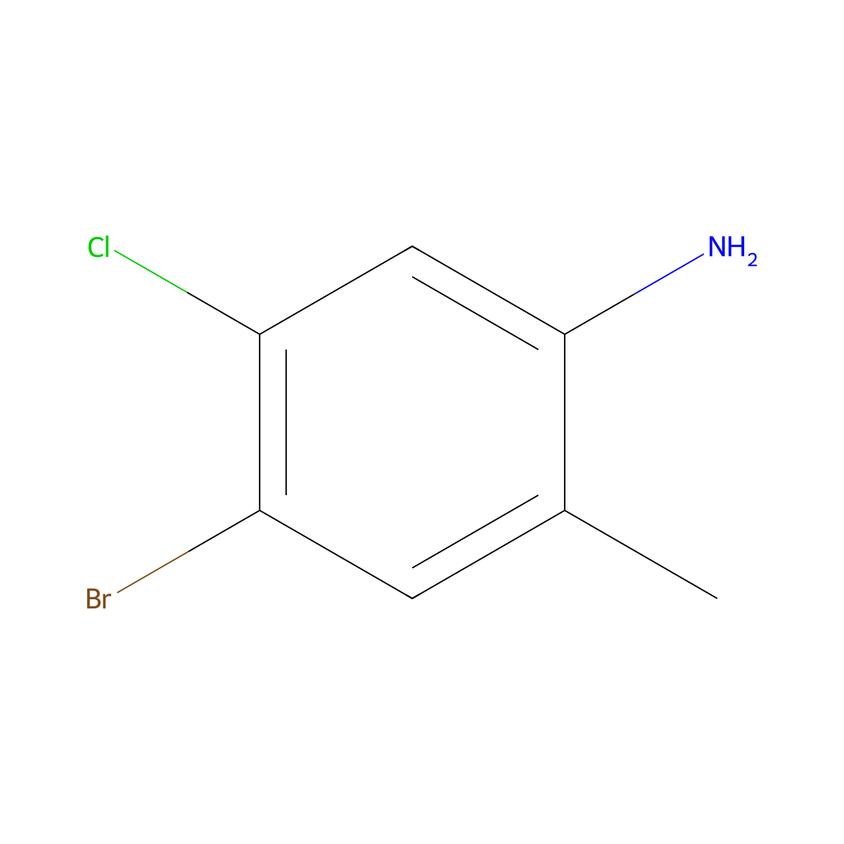 4-Bromo-5-chloro-2-methylaniline molecular structure, CAS 30273-47-3