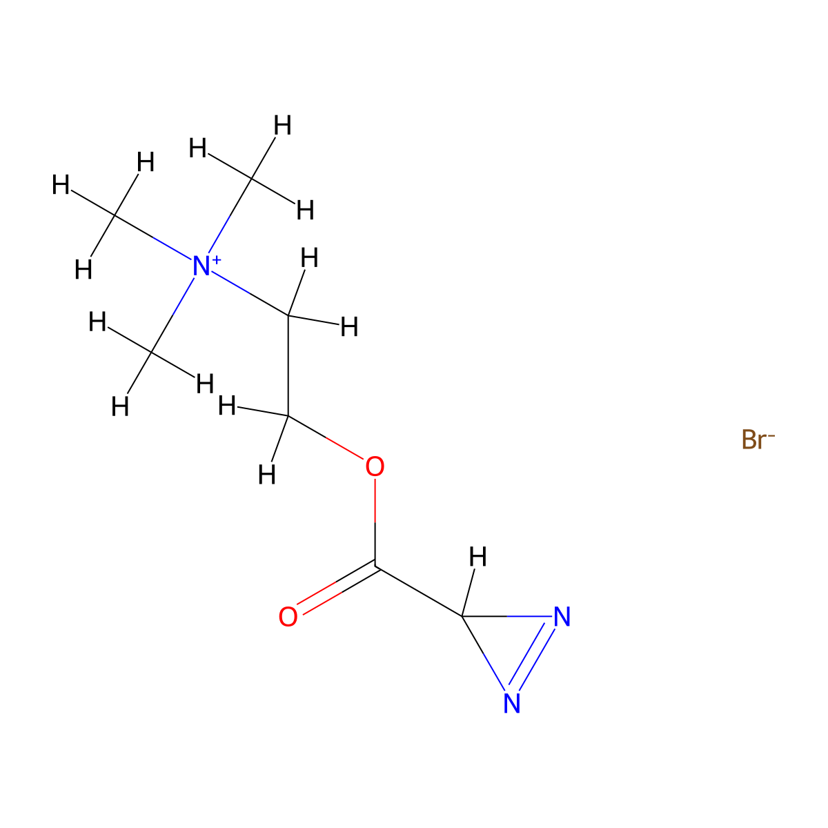 (2-((Diazoacetyl)oxy)ethyl)trimethylammonium bromide molecular structure, CAS 30273-97-3