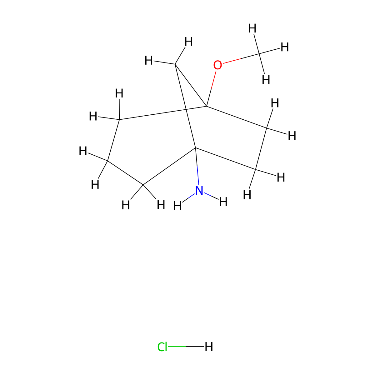 5-Methoxybicyclo[3.2.1]octan-1-amine hydrochloride molecular structure, CAS 3027368-40-4