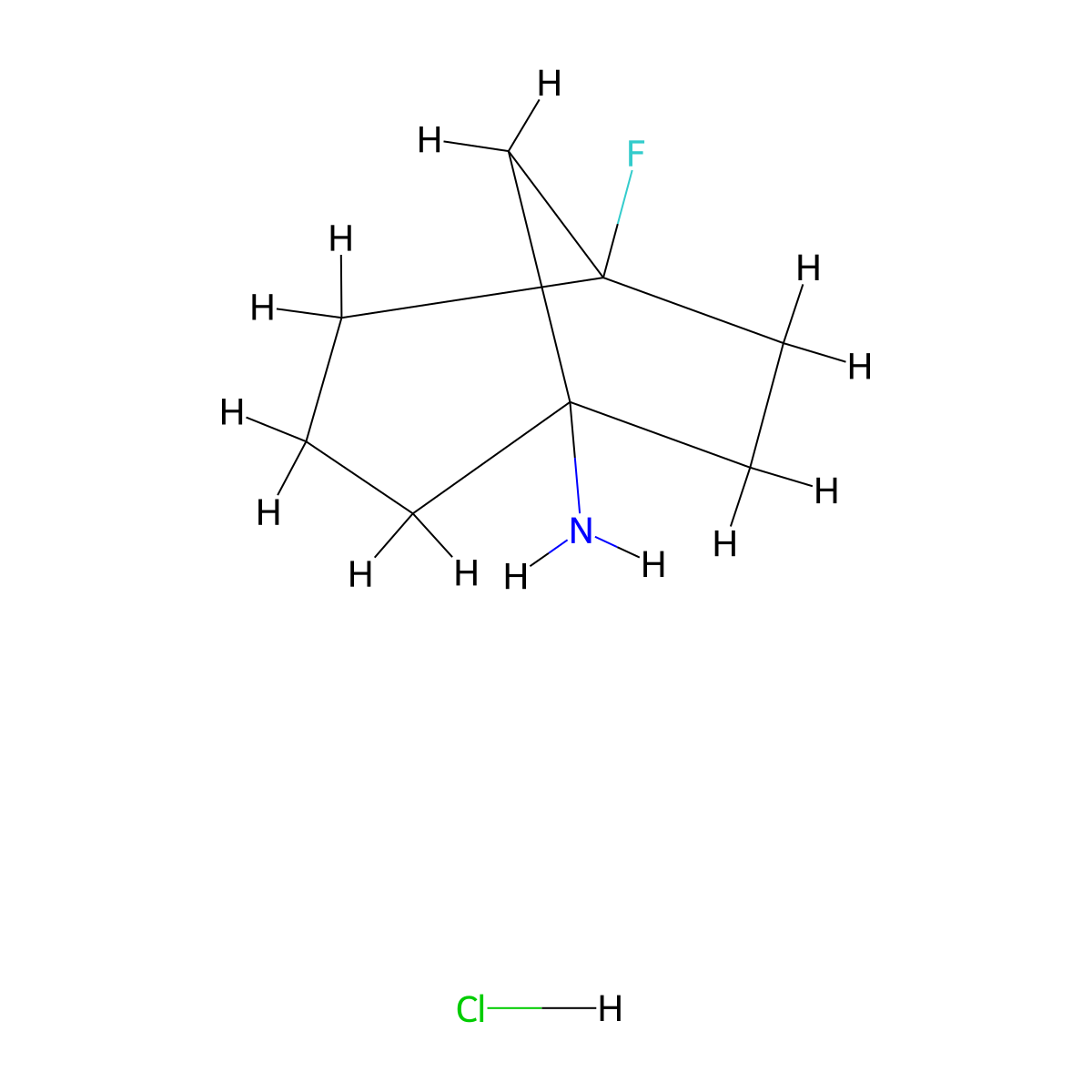 5-Fluorobicyclo[3.2.1]octan-1-amine hydrochloride molecular structure, CAS 3027368-42-6