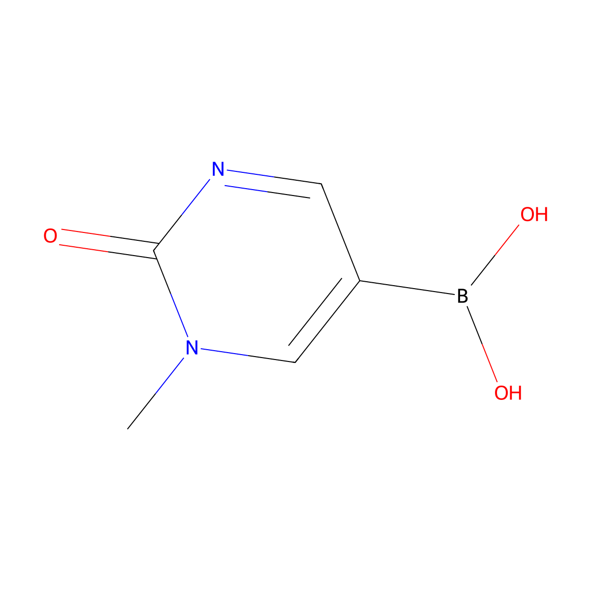 (1-Methyl-2-oxo-1,2-dihydropyrimidin-5-YL)boronic acid molecular structure, CAS 3027436-52-5