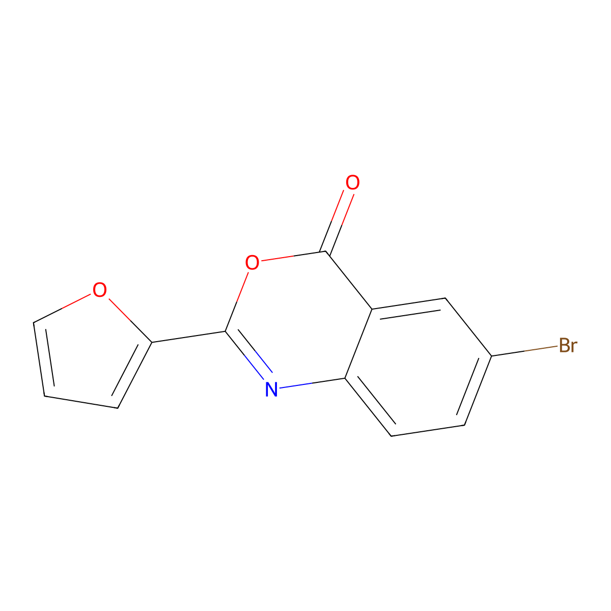 6-bromo-2-(furan-2-yl)-4H-3,1-benzoxazin-4-one molecular structure, CAS 302761-29-1