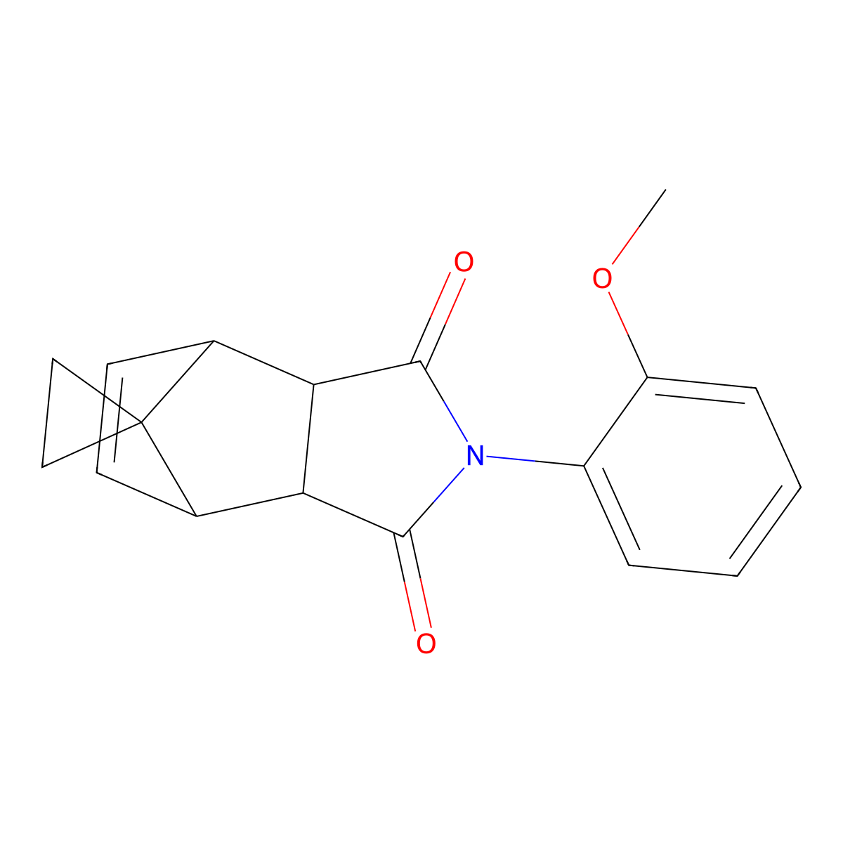 2-(2-methoxyphenyl)-3a,4,7,7a-tetrahydro-1H-spiro[2-aza-4,7-methanoisoindole-8,1'-cyclopropane]-1,3(2H)-dione molecular structure, CAS 302777-16-8