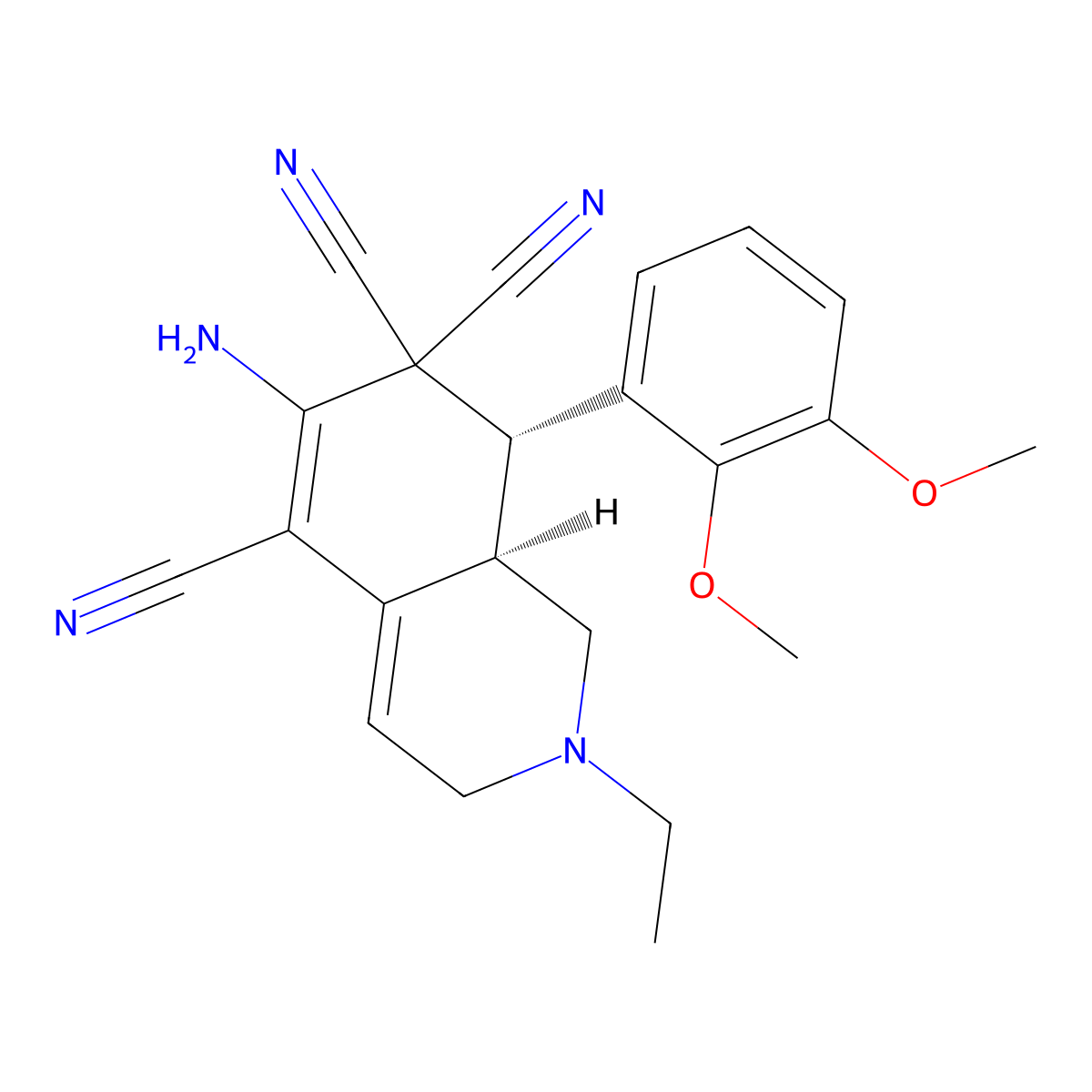 6-amino-8-(2,3-dimethoxyphenyl)-2-ethyl-2,3,8,8a-tetrahydro-5,7,7(1H)-isoquinolinetricarbonitrile molecular structure, CAS 302778-09-2