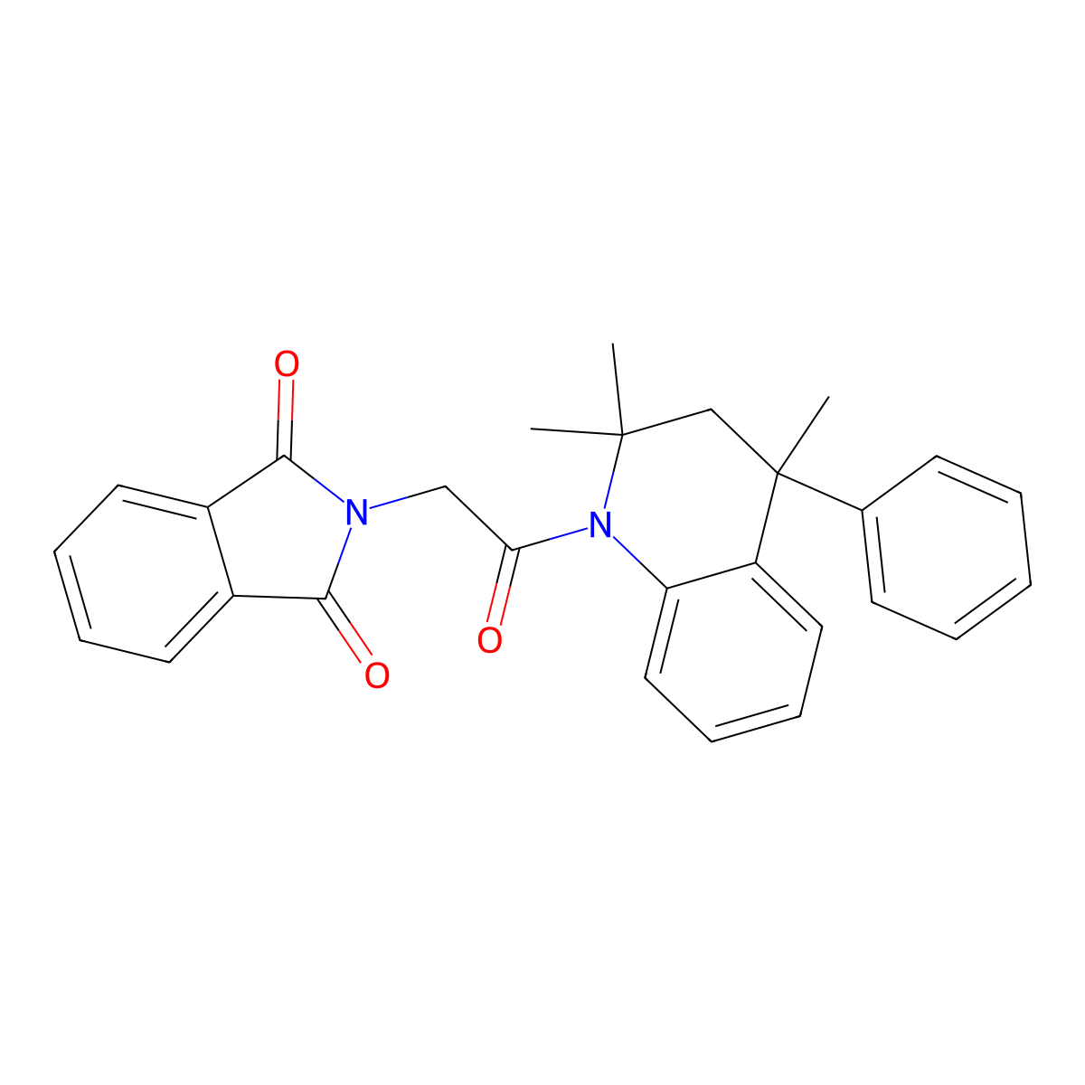 2-[2-oxo-2-(2,2,4-trimethyl-4-phenyl-3H-quinolin-1-yl)ethyl]isoindole-1,3-dione molecular structure, CAS 302778-10-5