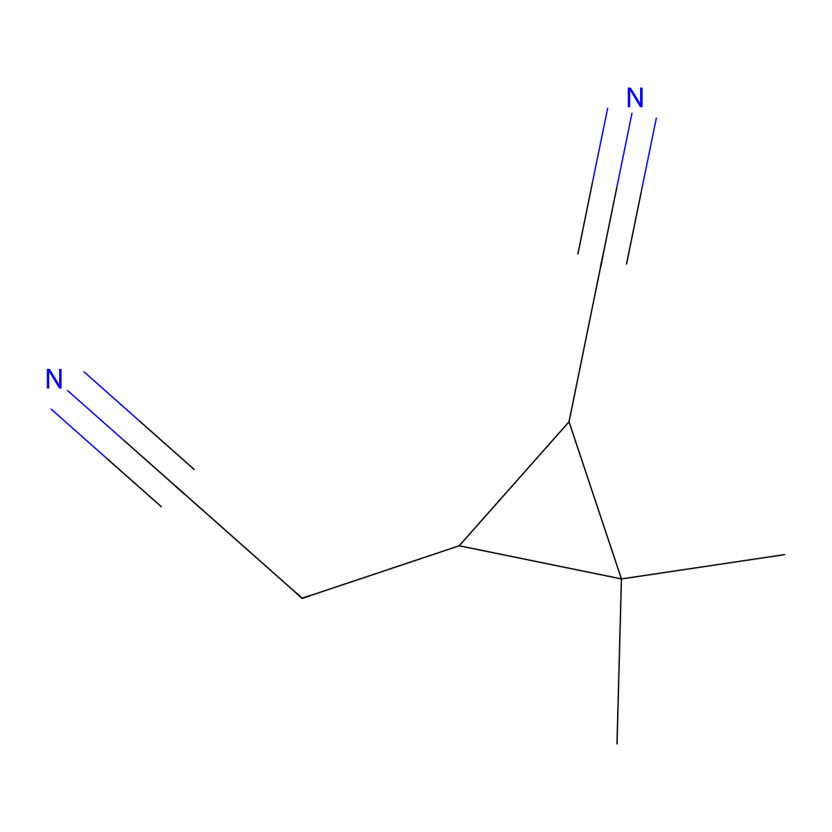 3-(Cyanomethyl)-2,2-dimethylcyclopropanecarbonitrile molecular structure, CAS 302778-34-3