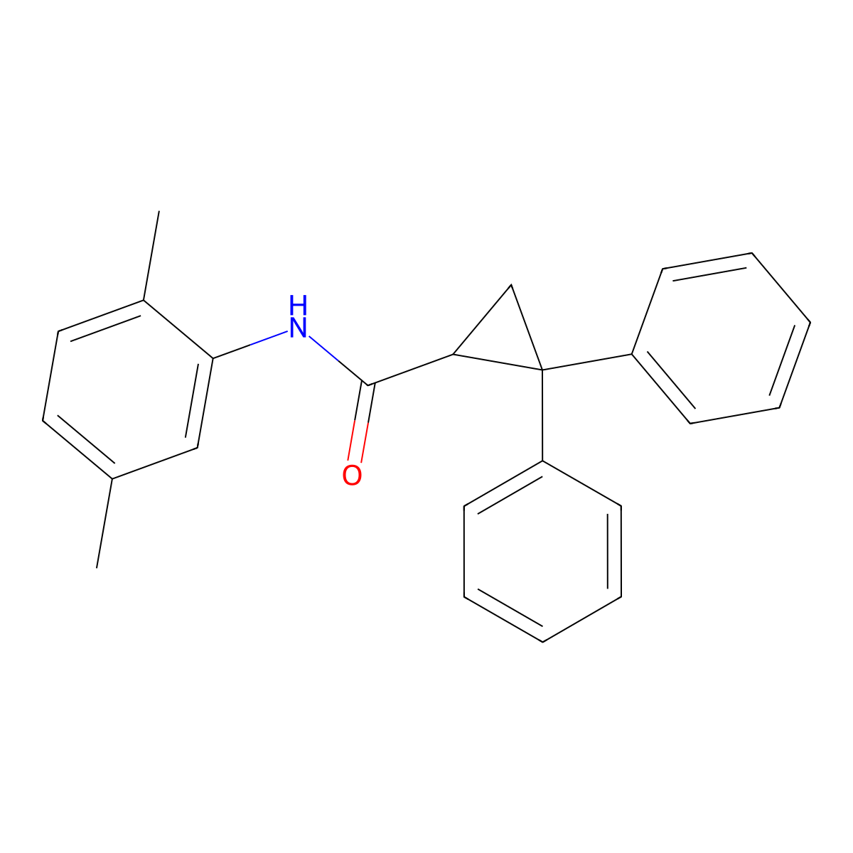 N-(2,5-dimethylphenyl)-2,2-diphenylcyclopropanecarboxamide molecular structure, CAS 302778-36-5
