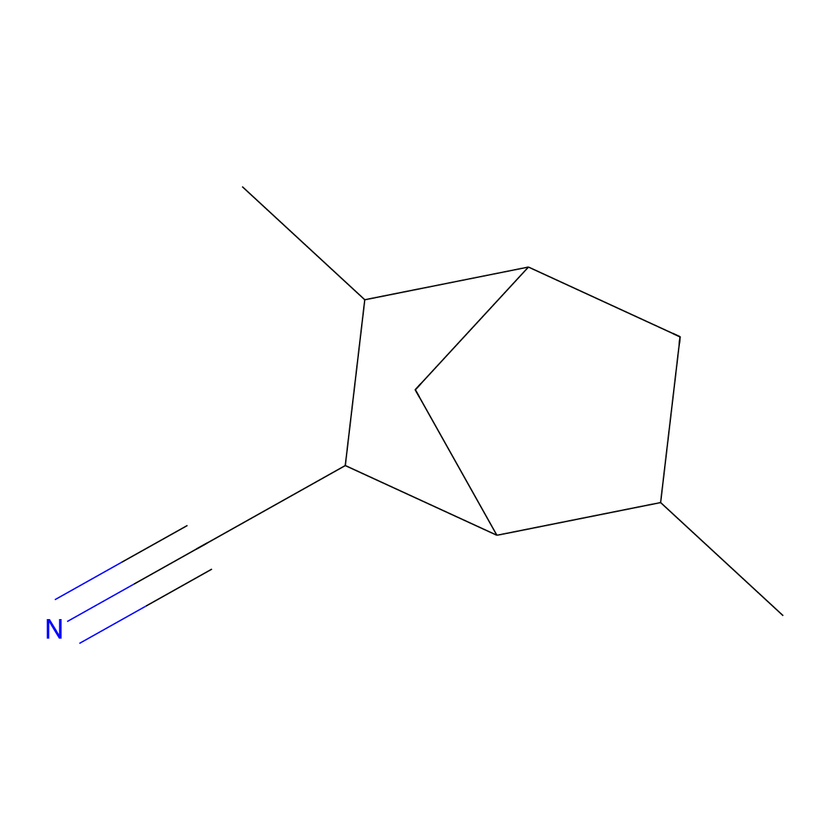 3,6-Dimethylbicyclo[2.2.1]heptane-2-carbonitrile molecular structure, CAS 302780-17-2