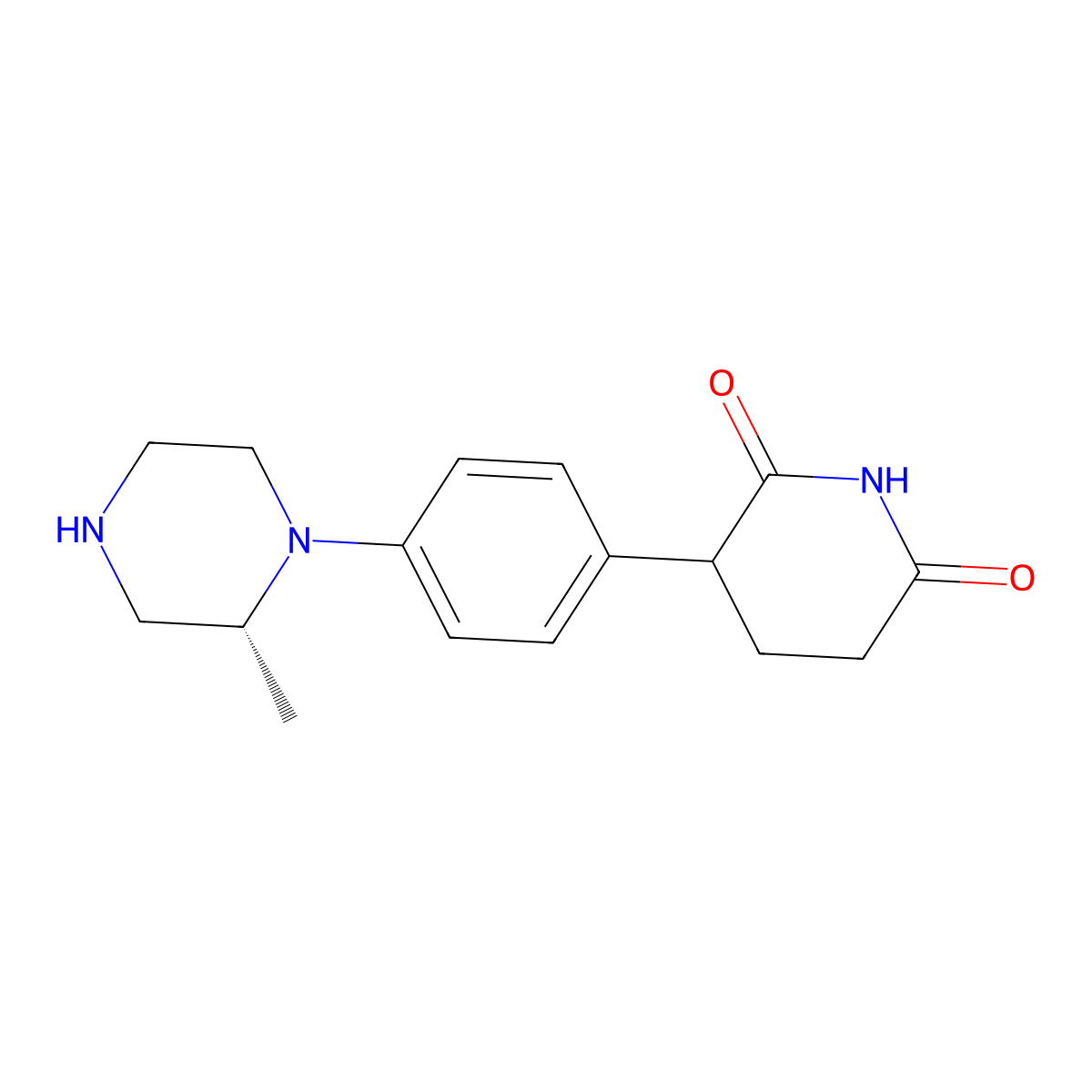 3-[4-[(R)-2-methylpiperazin-1-yl]phenyl]piperidine-2,6-dione molecular structure, CAS 3027830-70-9