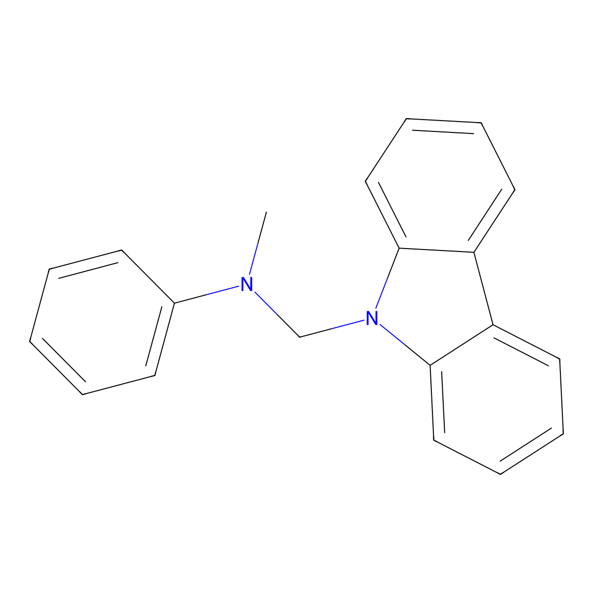 N-(9H-carbazol-9-ylmethyl)-N-methylaniline molecular structure, CAS 302785-51-9