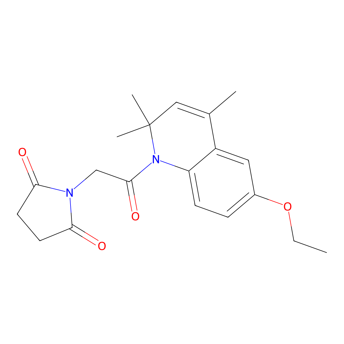1-[2-(6-Ethoxy-2,2,4-trimethylquinolin-1-yl)-2-oxoethyl]pyrrolidine-2,5-dione molecular structure, CAS 302785-59-7