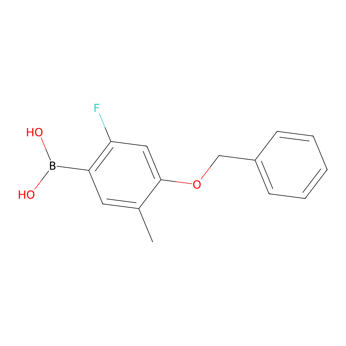 (4-(Benzyloxy)-2-fluoro-5-methylphenyl)boronic acid molecular structure, CAS 3027867-69-9