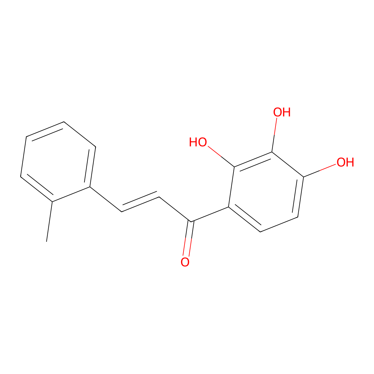 (E)-3-(o-tolyl)-1-(2,3,4-trihydroxyphenyl)prop-2-en-1-one molecular structure, CAS 3027871-21-9