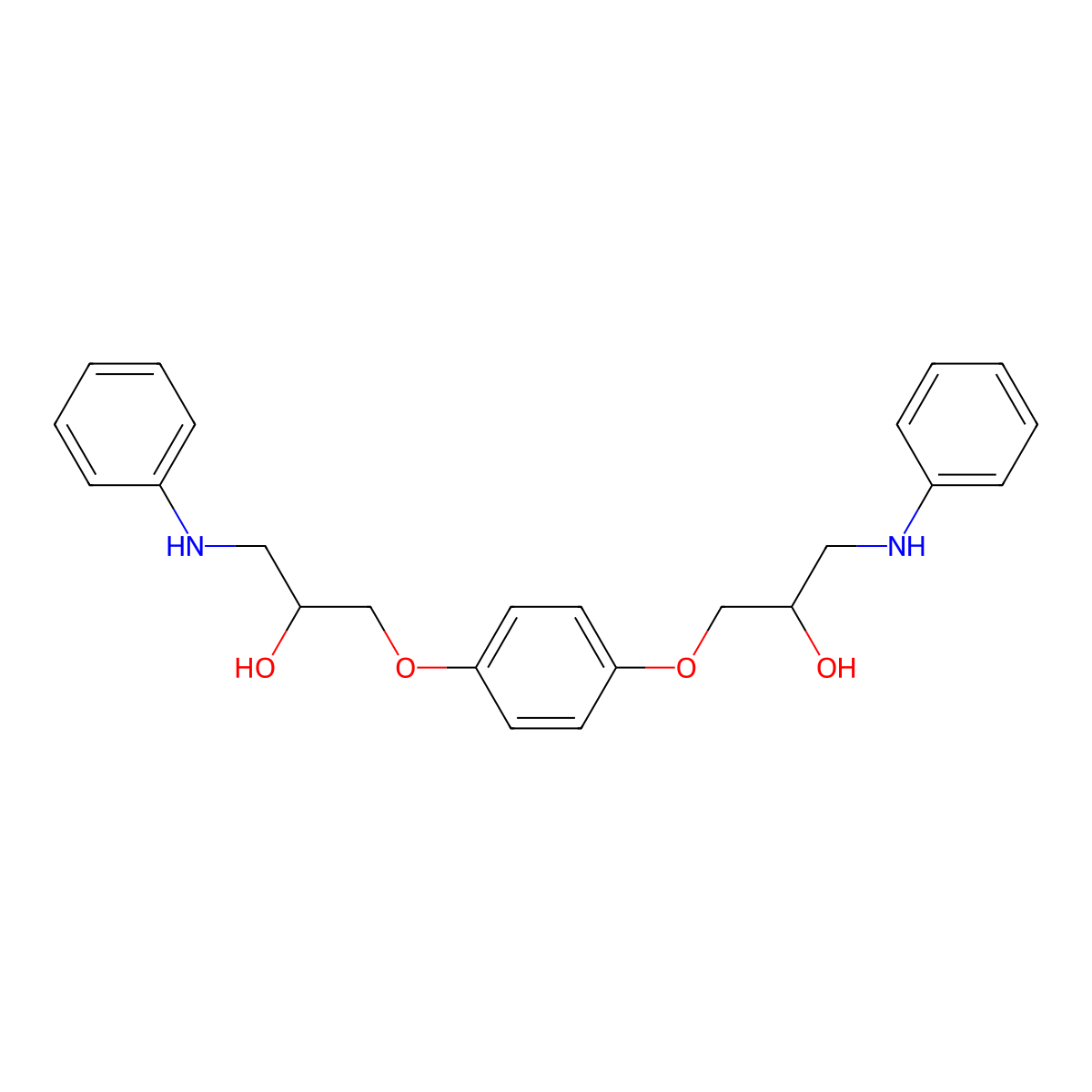 1-Anilino-3-[4-(3-anilino-2-hydroxypropoxy)phenoxy]-2-propanol molecular structure, CAS 302788-77-8