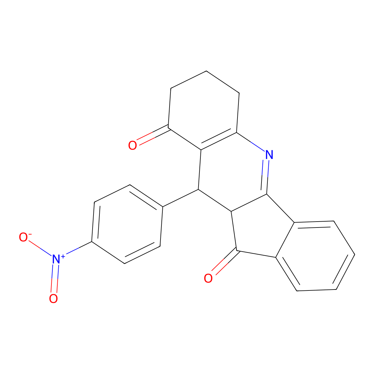10-(4-nitrophenyl)-7,8,10,10a-tetrahydro-6H-indeno[1,2-b]quinoline-9,11-dione molecular structure, CAS 302788-85-8
