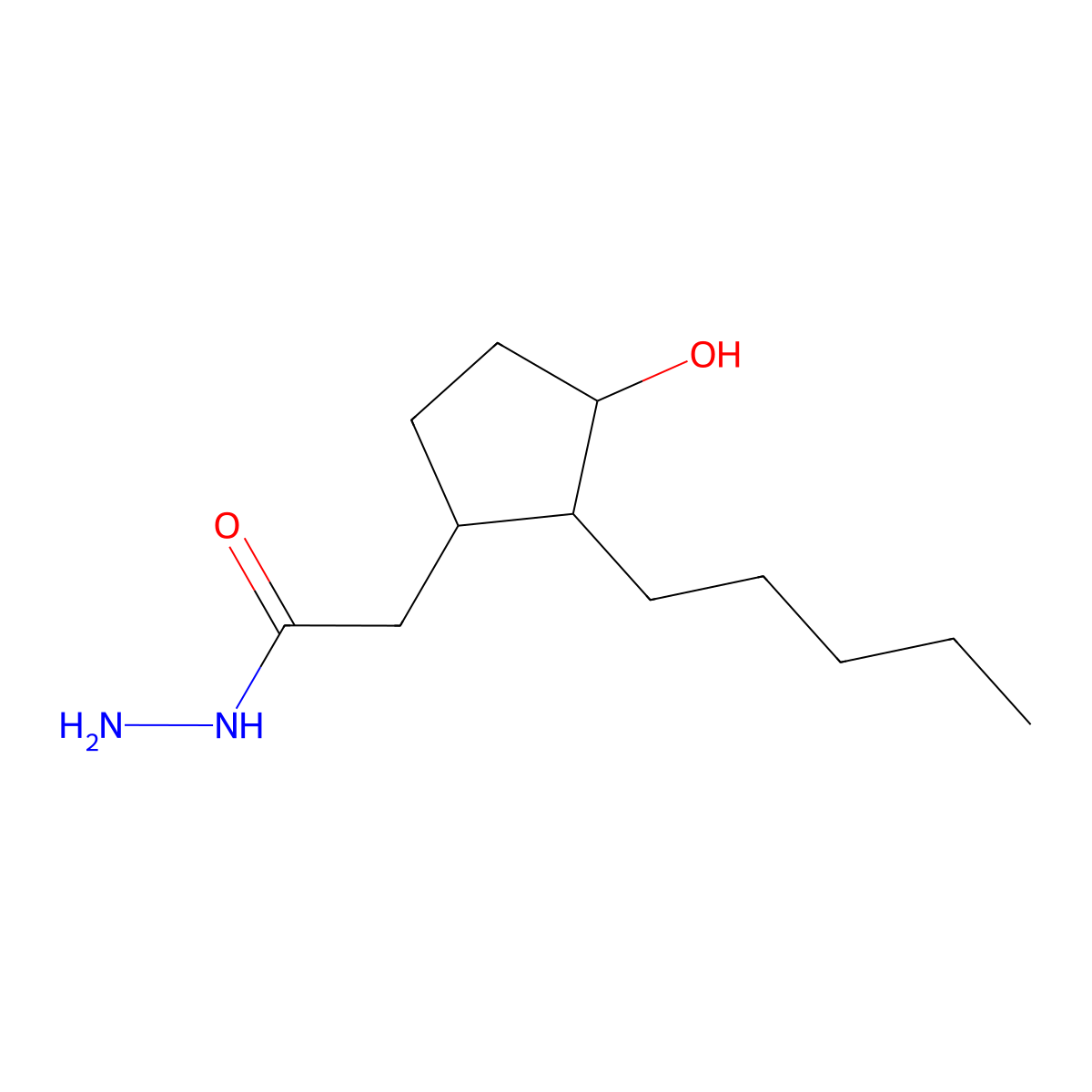 2-(3-Hydroxy-2-pentylcyclopentyl)acetohydrazide molecular structure, CAS 302788-89-2