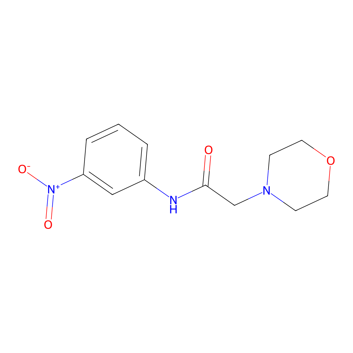 2-morpholin-4-yl-N-(3-nitrophenyl)acetamide molecular structure, CAS 302789-06-6
