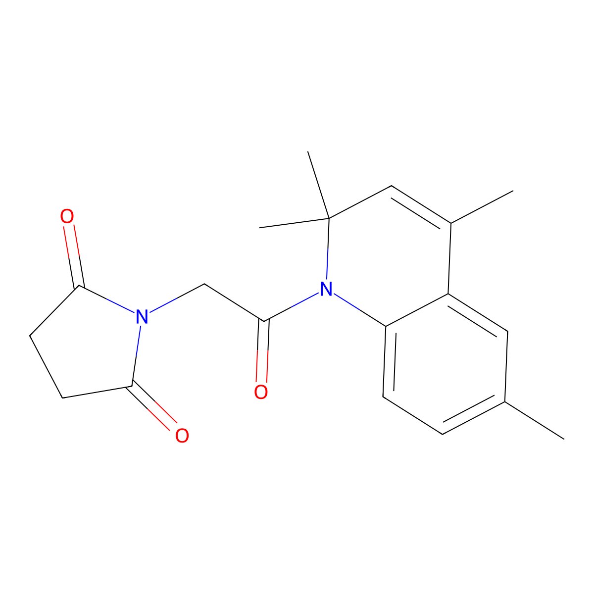 1-[2-oxo-2-(2,2,4,6-tetramethylquinolin-1(2H)-yl)ethyl]pyrrolidine-2,5-dione molecular structure, CAS 302789-08-8