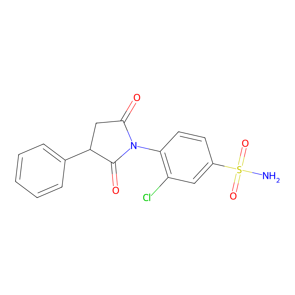 3-Chloro-4-(2,5-dioxo-3-phenyl-1-pyrrolidinyl)benzenesulfonamide molecular structure, CAS 30279-49-3
