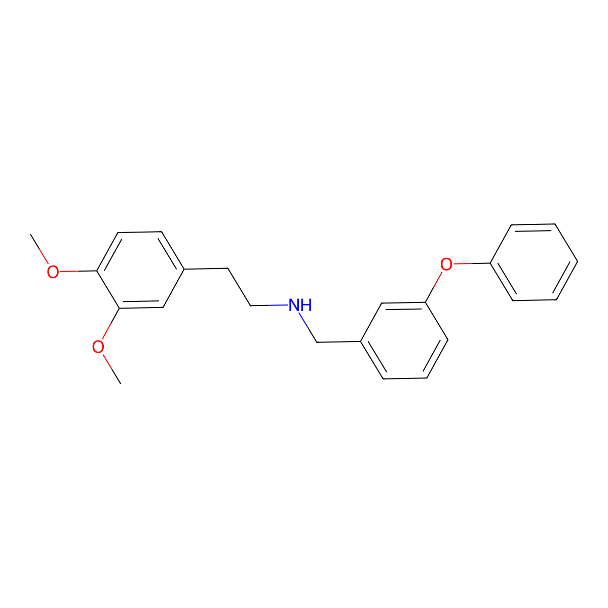 2-(3,4-dimethoxyphenyl)-N-(3-phenoxybenzyl)ethanamine molecular structure, CAS 302795-49-9