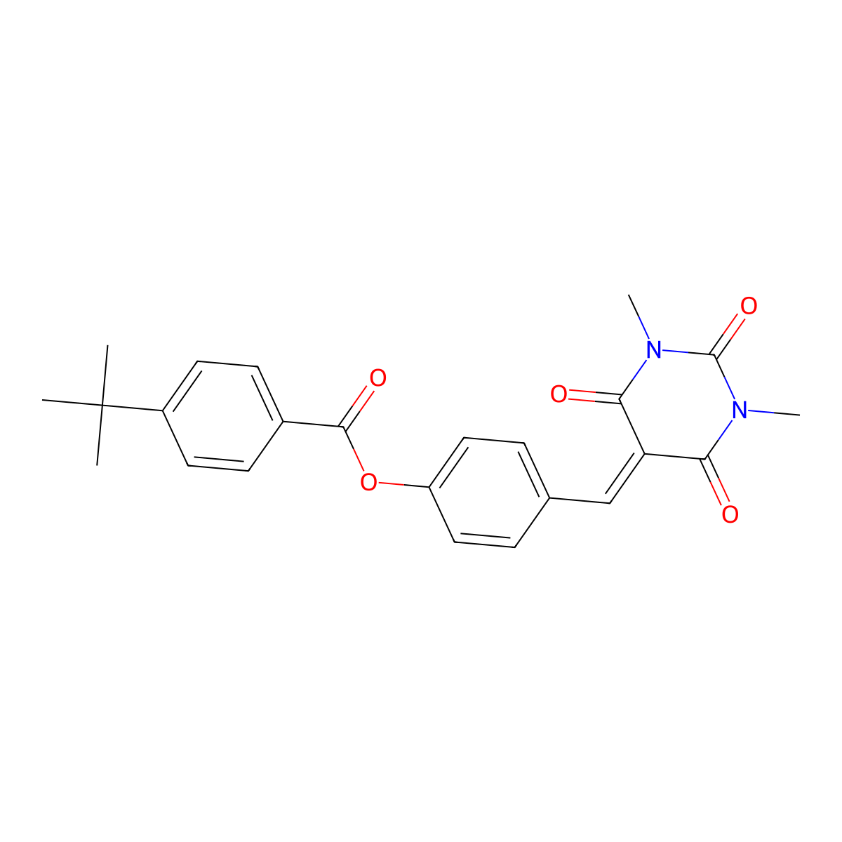 4-[(1,3-dimethyl-2,4,6-trioxotetrahydropyrimidin-5(2H)-ylidene)methyl]phenyl 4-tert-butylbenzoate molecular structure, CAS 302795-64-8