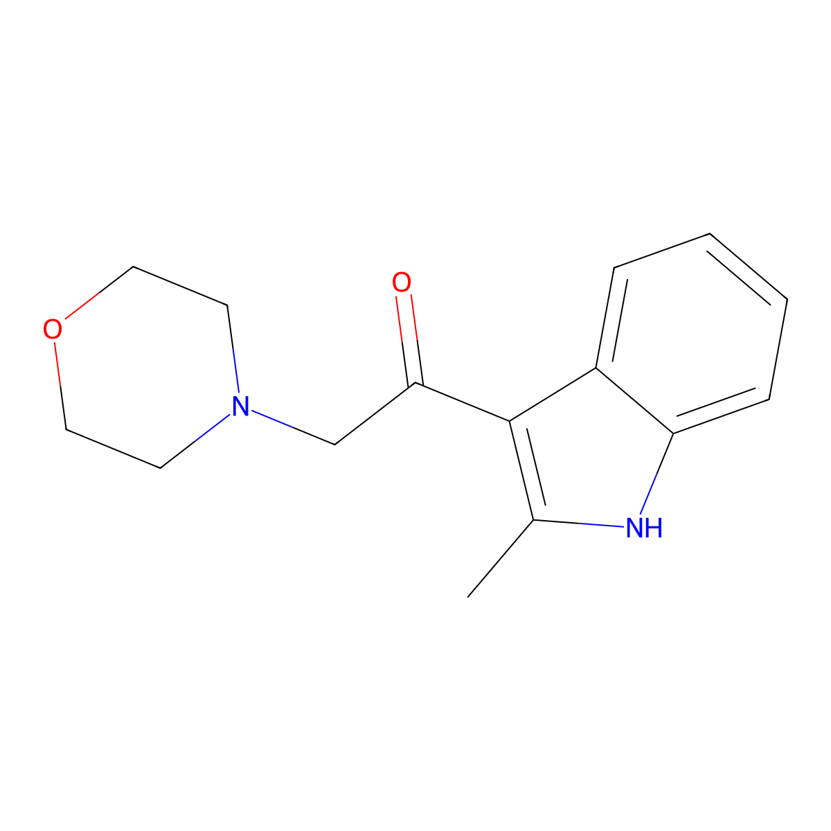 1-(2-methyl-1H-indol-3-yl)-2-(morpholin-4-yl)ethanone molecular structure, CAS 302796-40-3