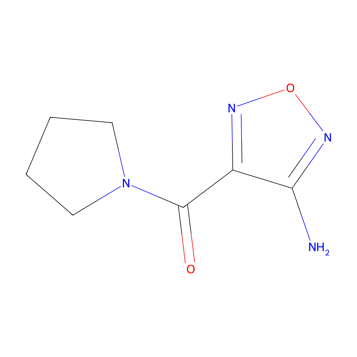 4-(Pyrrolidine-1-carbonyl)-1,2,5-oxadiazol-3-amine molecular structure, CAS 302796-45-8
