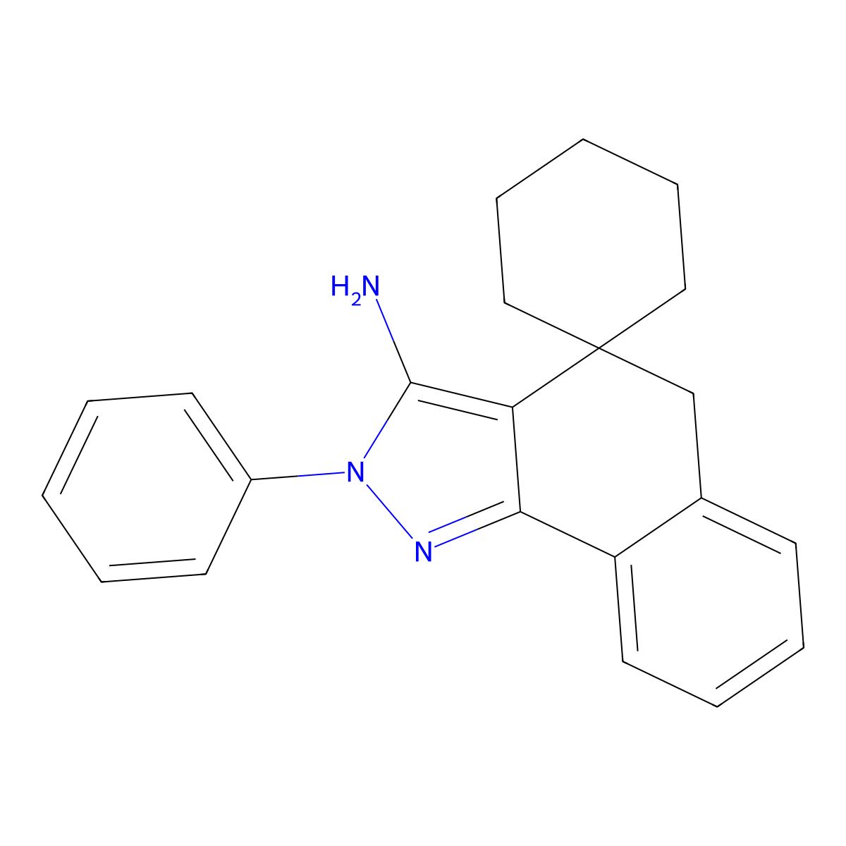 2-phenylspiro[5H-benzo[g]indazole-4,1'-cyclohexane]-3-amine molecular structure, CAS 302796-63-0