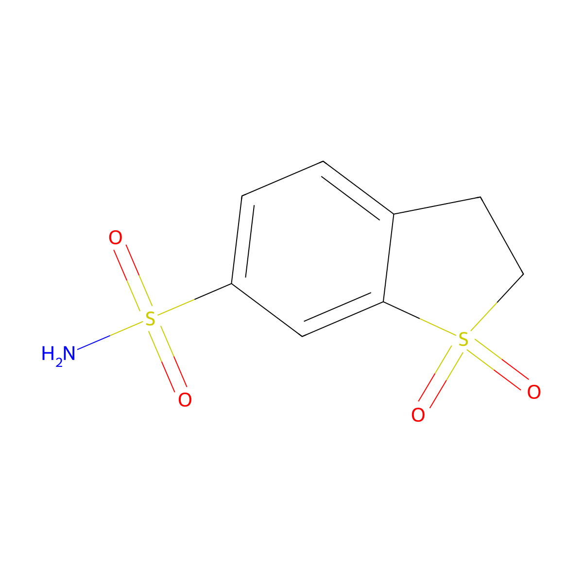 1,1-Dioxo-2,3-dihydro-1lambda6-benzothiophene-6-sulfonamide molecular structure, CAS 302798-28-3