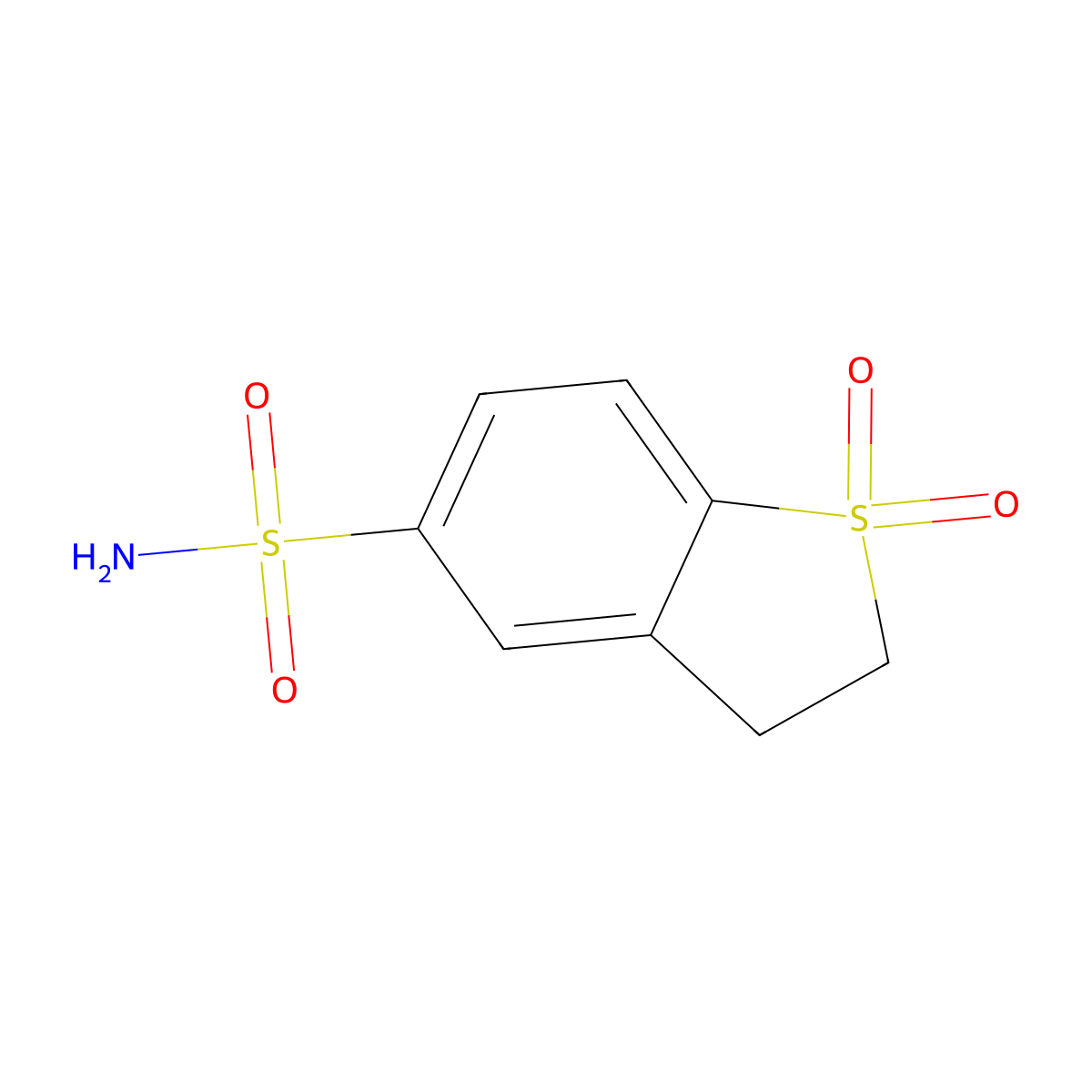 1,1-Dioxo-2,3-dihydro-1lambda6-benzothiophene-5-sulfonamide molecular structure, CAS 302798-29-4