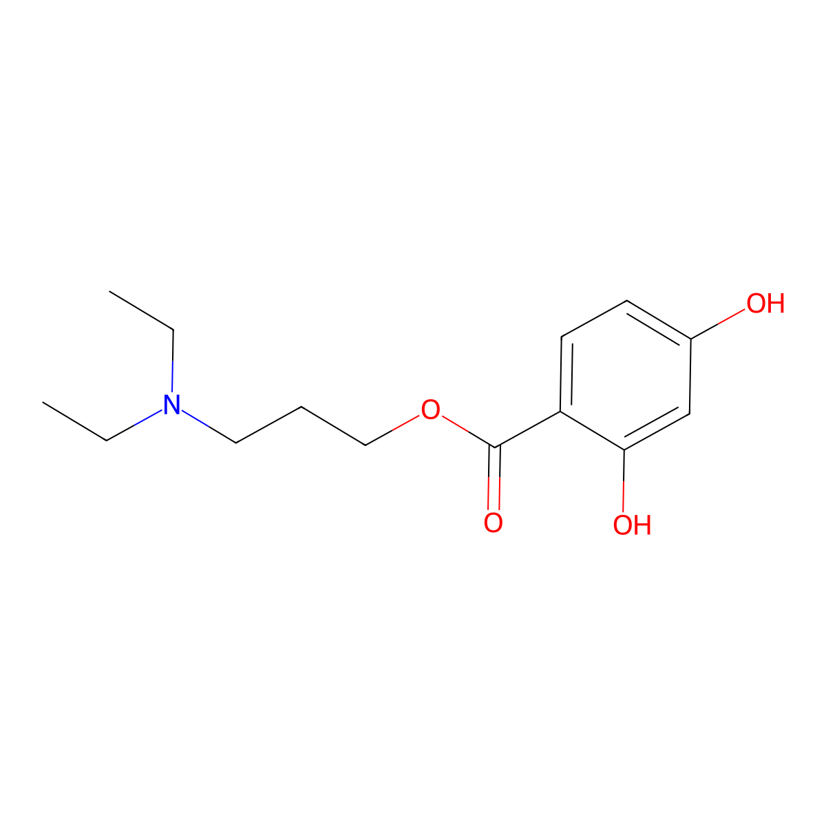 3-(Diethylamino)propyl 2,4-dihydroxybenzoate molecular structure, CAS 302798-90-9