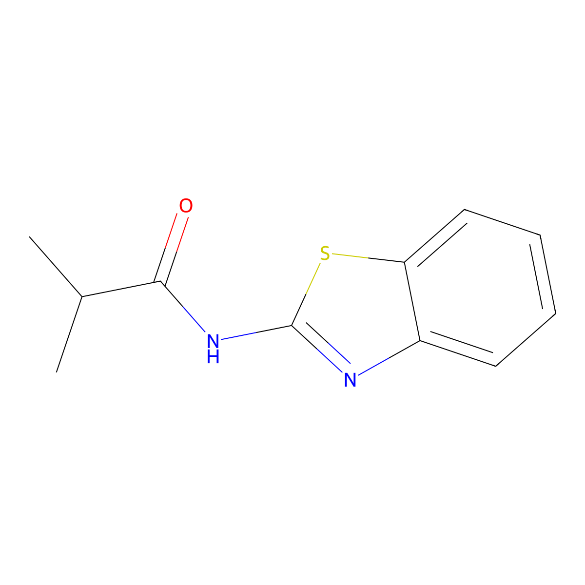 N-(1,3-benzothiazol-2-yl)-2-methylpropanamide molecular structure, CAS 3028-04-4