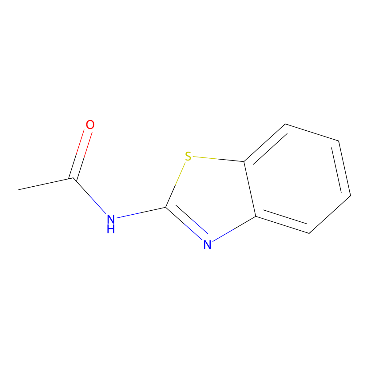 Acetamide, N-2-benzothiazolyl- molecular structure, CAS 3028-06-6