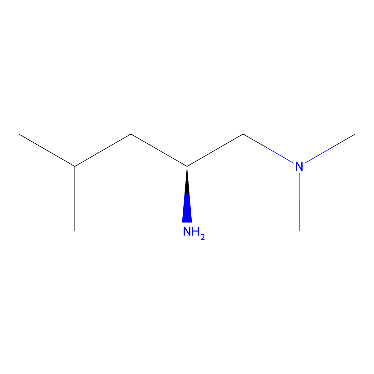 (S)-N1,N1,4-trimethylpentane-1,2-diamine molecular structure, CAS 302800-26-6